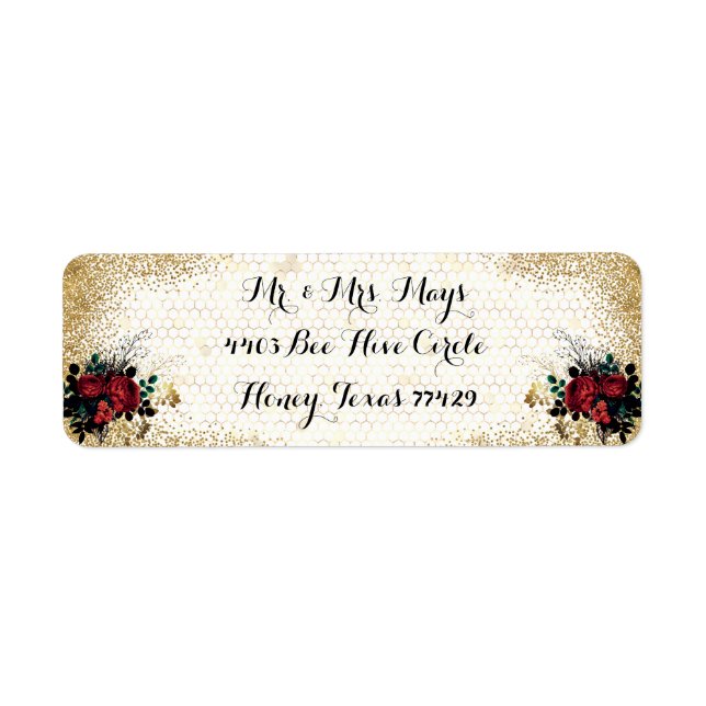 Étiquette Roses rouges gothiques (Devant)