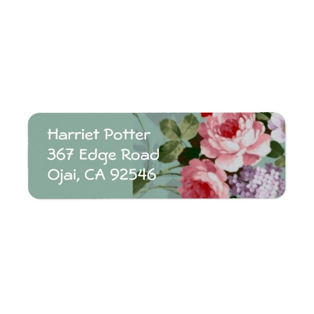 Étiquette Roses rouges roses vintages (Devant)