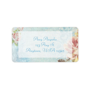 Étiquette Roses vintages du Shabby