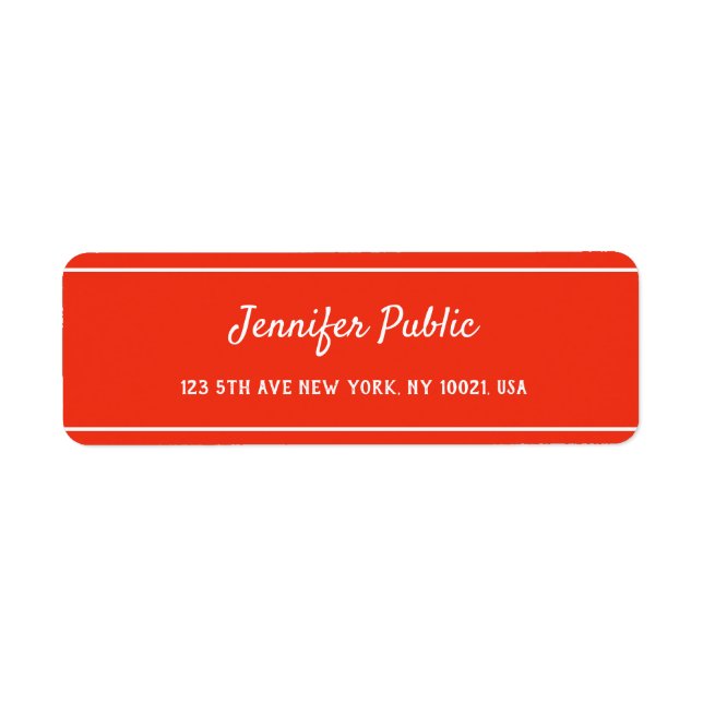 Étiquette Rouge blanc Noël Modèle élégant (Devant)