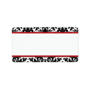 Étiquette rouge blanc noir de Copie-À-Maison de