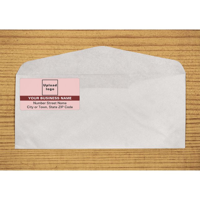 Étiquette Rouge clair avec nom de marque en surbrillance Liv (Light red with highlighted brand name shipping label on envelope)