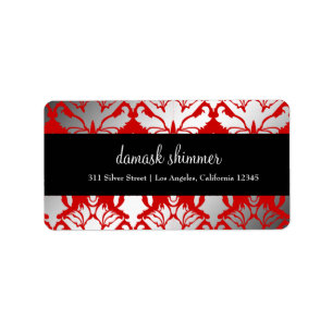 étiquette rouge du miroitement 311-Damask