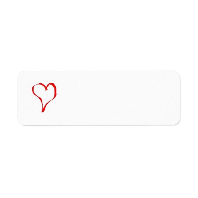 Étiquette Rouge et Blanc Love Heart Design. (Devant)