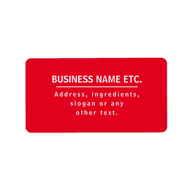 Étiquette Rouge et blanc polyvalent (Devant)