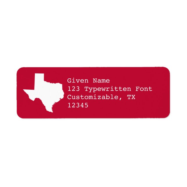 Étiquette Rouge et Blanc Texas (Devant)