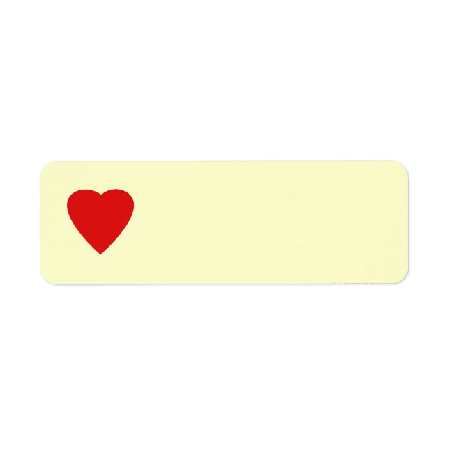 Étiquette Rouge et Crème Love Coeur Design. (Devant)