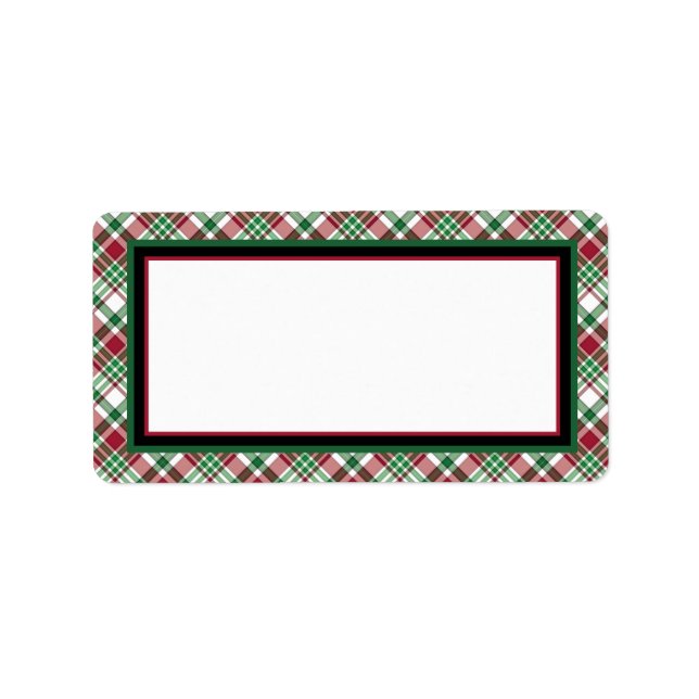 Étiquette Rouge et vert Plaid Blaid Holiday do-it-yourself I (Devant)