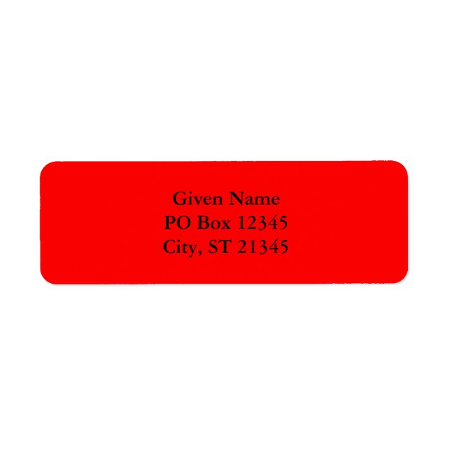 Étiquette Rouge FF0000 (Devant)