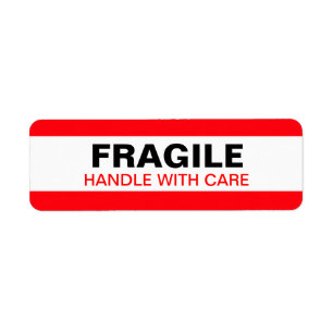 Étiquette Rouge fragile d'étiquette de mise en garde