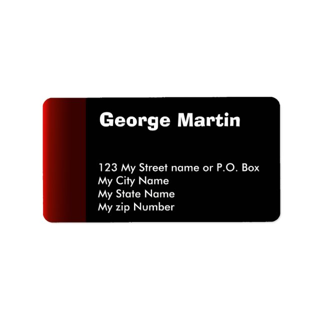 Étiquette Rouge Noir vintage (Devant)