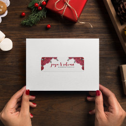 Étiquette Rouge Rose Floral thème Mariage