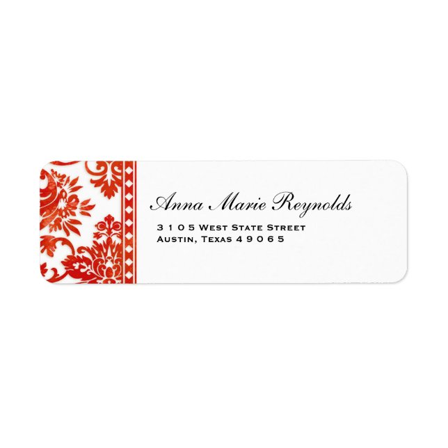 Étiquette Rouge Vintage Damask Lace Fancy (Devant)