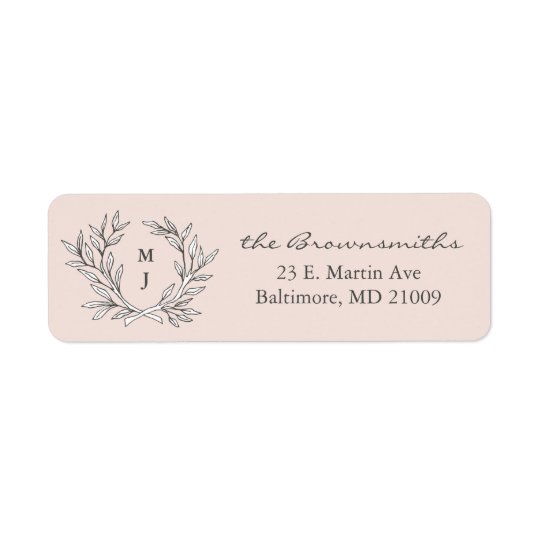 Étiquette Rougissent l'étiquette de adresse rustique de