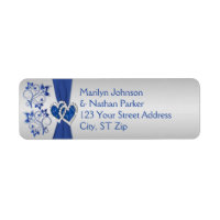 Royal Blue, Argent Floral Retourner l'adresse Étiq