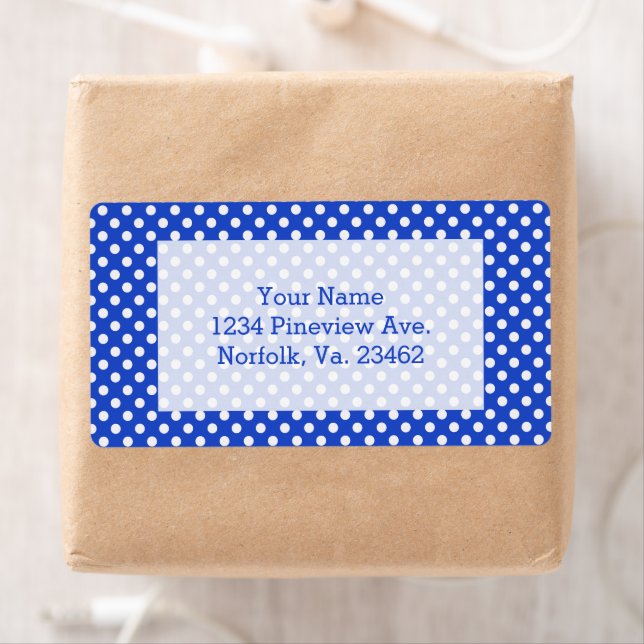 Étiquette Royal Blue Combination Pois par STaylor (En situation)