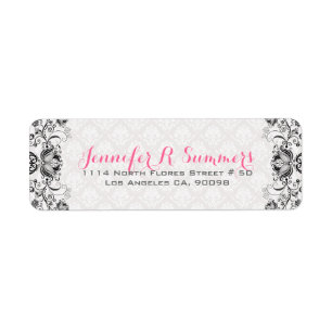 Étiquette Royal Blue Floral dentelle blanche Damas