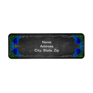 Étiquette Royal Blue Rose Chalk Board Adresse du Mariage de 
