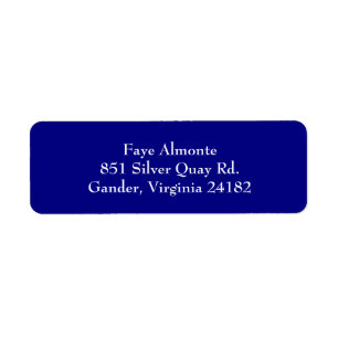 Étiquette Royal Blue Simple Plain Return Adresse Labels