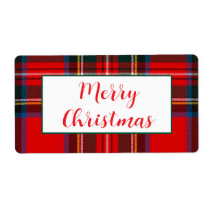 Étiquette Royal Stewart Christmas Plaid PERSONNALISER Cadeau