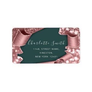 Étiquette RSVP 3D Parties scintillant Rose Royal Woodland