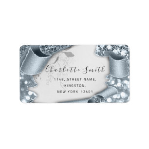 Étiquette  RSVP 3D Silver Frame Glitter Gray Royal Smoky Blu