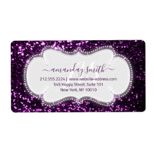 Étiquette RSVP Bridal Swedal Monogram Purple Parties scintil