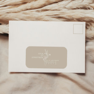 Étiquette RSVP de mariage minimaliste élégant pers