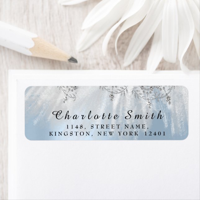 Étiquette RSVP Mariage Bridal Blue Grey Sweet16e 15e (En situation)