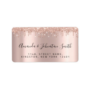 Étiquette RSVP New Mariage Address Drivers Rose Gold