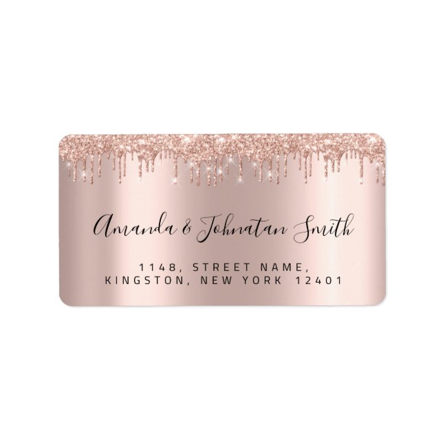 Étiquette RSVP New Mariage Address Drivers Rose Gold (Devant)
