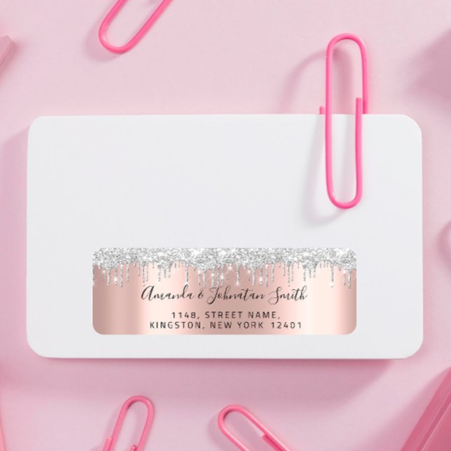 Étiquette RSVP Nouveau Mariage Adress Rose de disques gris a (Créateur téléchargé)