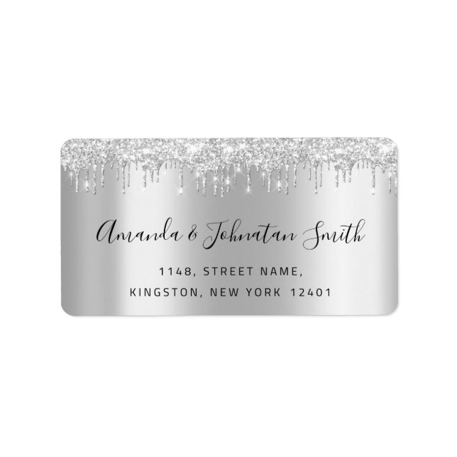 Étiquette RSVP Nouveau Mariage Adress Silver Grey Drivers Gr (Devant)