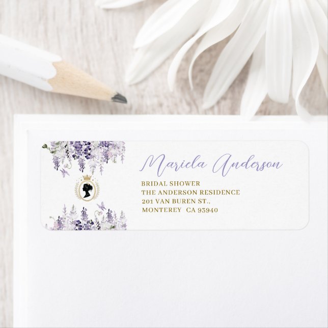 Étiquette Ruban à nœud élégant aquarelle  shower bébé (En situation)