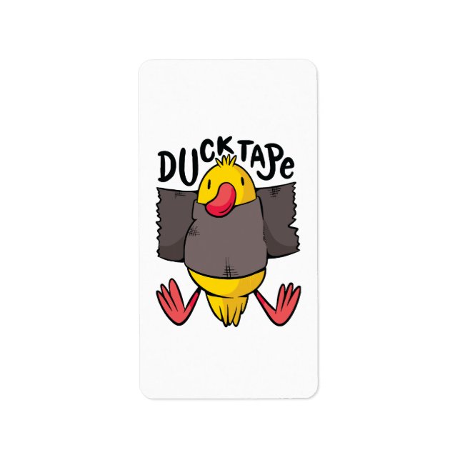 Étiquette Ruban Canard Drôle (Devant)