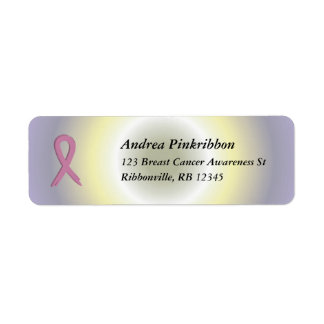 Étiquette Ruban rose Breast Cancer coloré radial La La