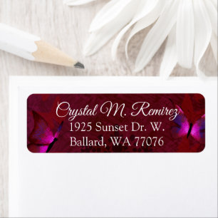 Étiquette Ruby Red Butterfly Return Address Labels