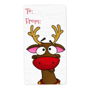 Étiquette Rudolph, autocollants d'étiquette de cadeau