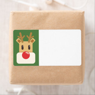 Étiquette Rudolph, renne à nez rouge