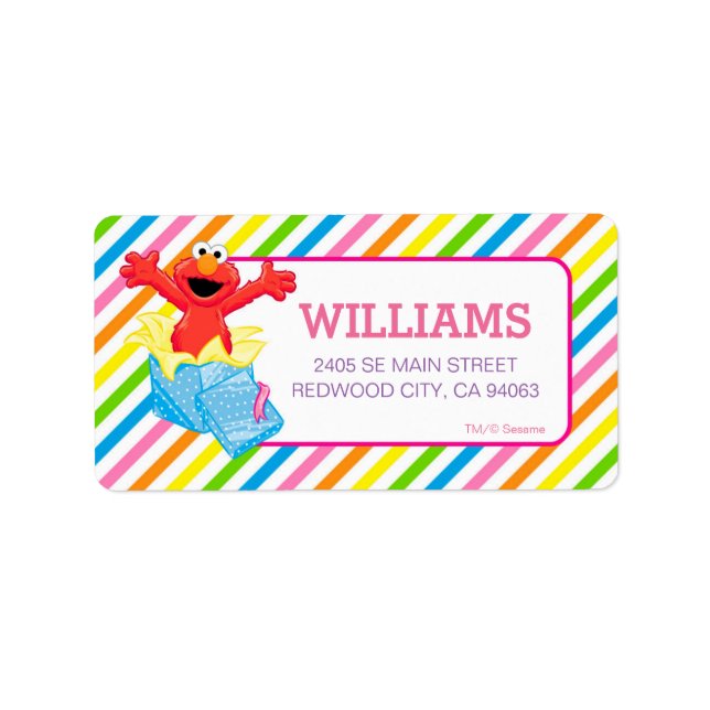 Étiquette Rue Sésame | Elmo Girls Rainbow Striped (Devant)