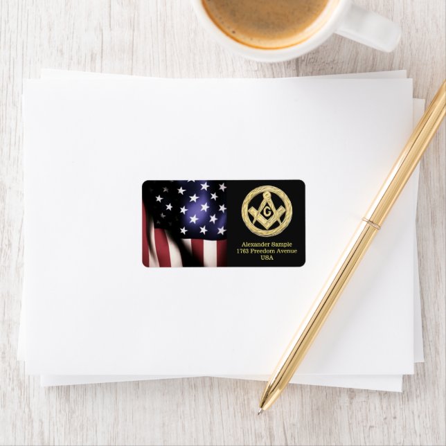 Étiquette Ruée d'or masonique (En situation)