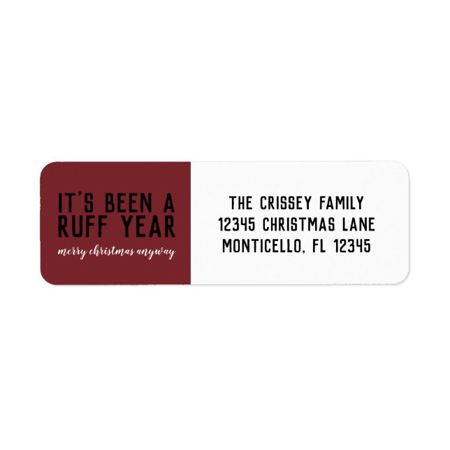 Étiquette Ruff Année 2020 Joyeux Noël quand même (Devant)