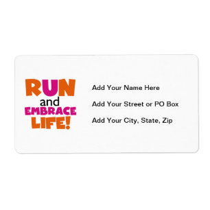 Étiquette Run and Embrassez Life Orange Pink