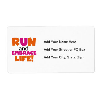 Étiquette Run and Embrassez Life Orange Pink