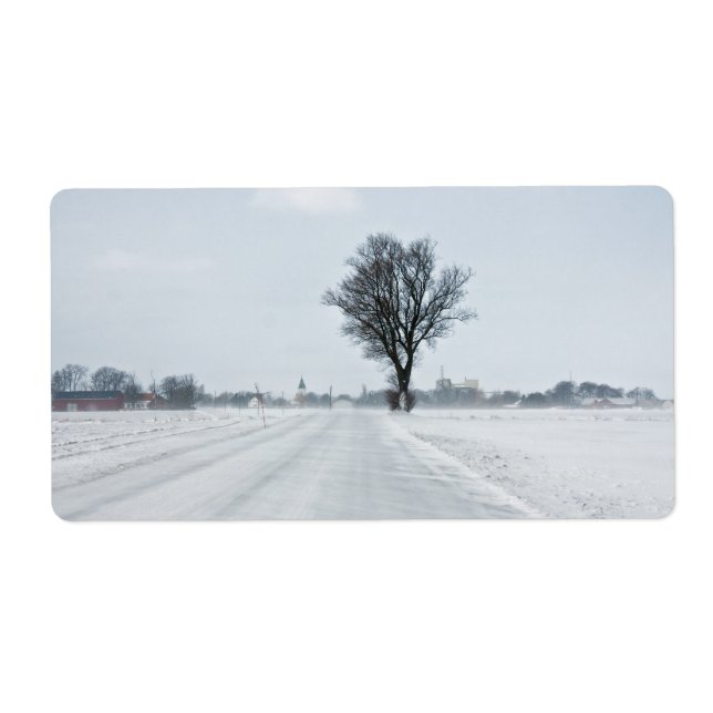 Étiquette Rural winter road (Devant)