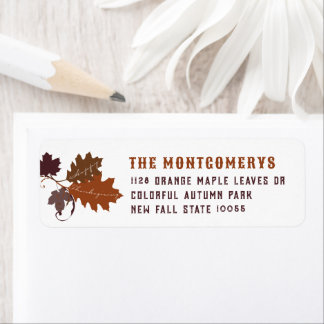 Étiquette Russe Automne Feuilles D'Automne Thanksgiving Adre