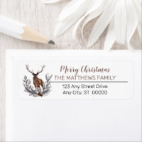 Russe Deer Buck Joyeux Noël Famille