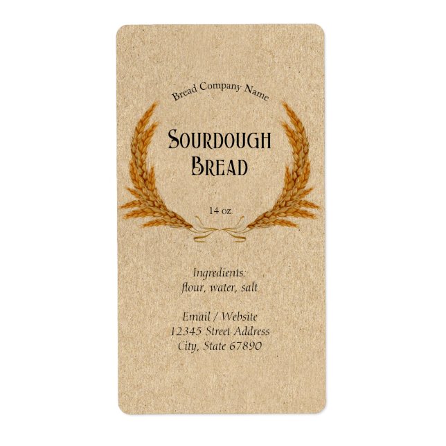 Étiquette Russe fait maison Pain Blé Wreath Alimentation (Devant)