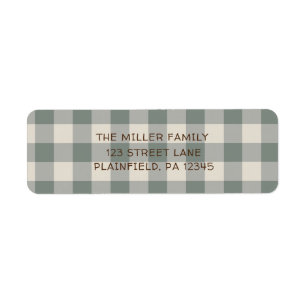Étiquette Russe Sage Buffalo Plaid Adresse de retour
