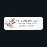 Étiquette Russe Winter Berries Christmas Return Adresse<br><div class="desc">Élevez votre courrier de vacances avec cette élégante étiquette d'adresse de retour aquarelle avec une branche d'hiver douce avec baies et feuillage muets. Le design minimaliste et rustique fonctionne magnifiquement pour les cartes de Noël, les salutations saisonnières et la correspondance hivernale quotidienne. Personnalisez avec votre nom de famille et votre...</div>